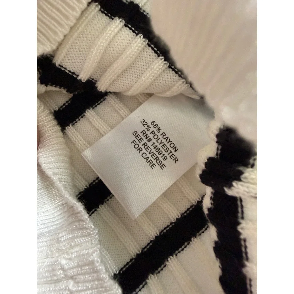 Freshman 1996 Black White Stripe Knit Tube Top Off Shoulder Bardot Size S NWT‎